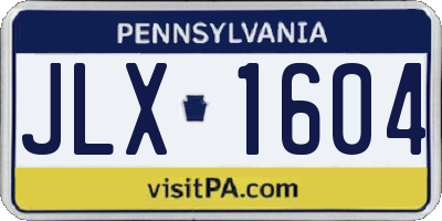 PA license plate JLX1604