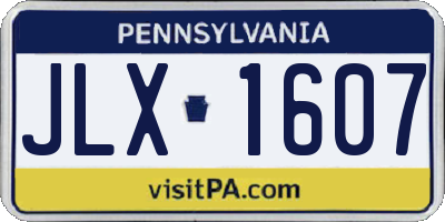 PA license plate JLX1607