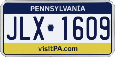 PA license plate JLX1609