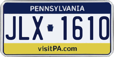 PA license plate JLX1610