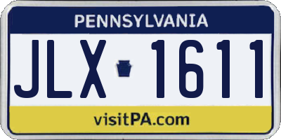 PA license plate JLX1611