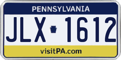 PA license plate JLX1612