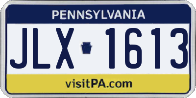 PA license plate JLX1613