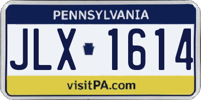 PA license plate JLX1614