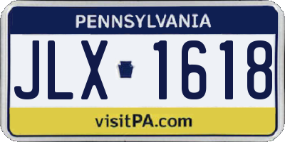 PA license plate JLX1618