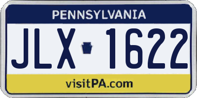 PA license plate JLX1622