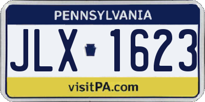 PA license plate JLX1623
