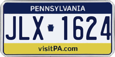 PA license plate JLX1624