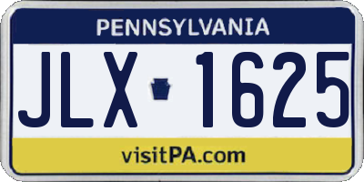 PA license plate JLX1625