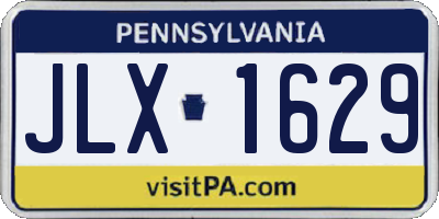 PA license plate JLX1629