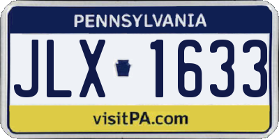 PA license plate JLX1633
