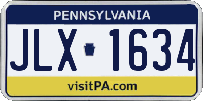 PA license plate JLX1634