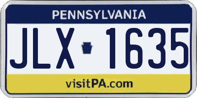 PA license plate JLX1635