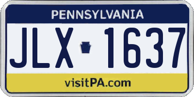 PA license plate JLX1637
