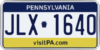 PA license plate JLX1640