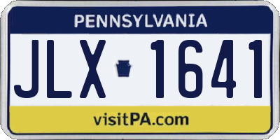PA license plate JLX1641