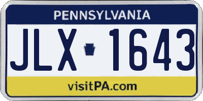 PA license plate JLX1643