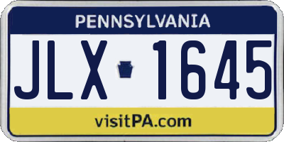 PA license plate JLX1645