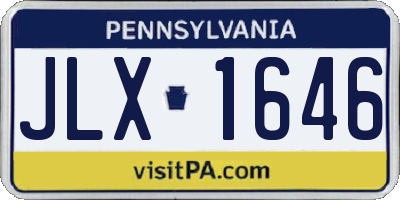PA license plate JLX1646