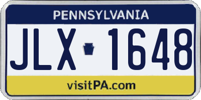 PA license plate JLX1648