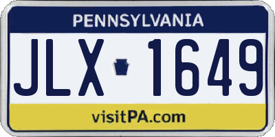 PA license plate JLX1649
