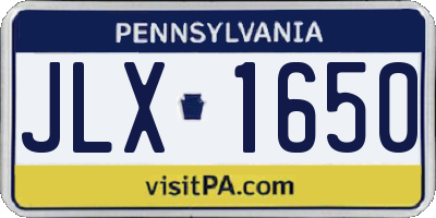 PA license plate JLX1650