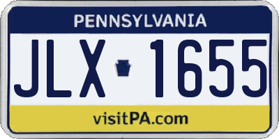 PA license plate JLX1655