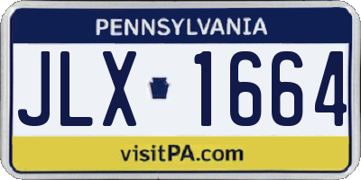 PA license plate JLX1664