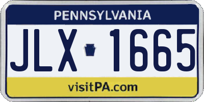 PA license plate JLX1665