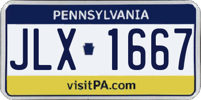 PA license plate JLX1667