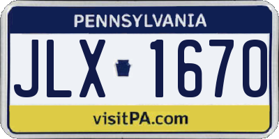 PA license plate JLX1670