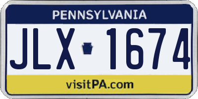 PA license plate JLX1674