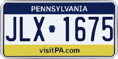 PA license plate JLX1675