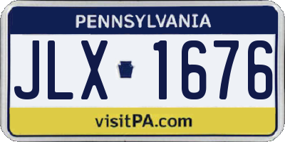 PA license plate JLX1676