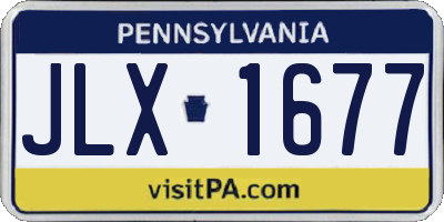 PA license plate JLX1677