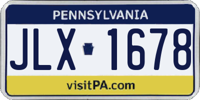PA license plate JLX1678