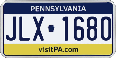 PA license plate JLX1680