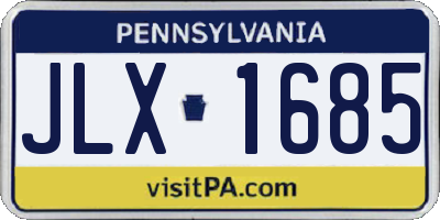 PA license plate JLX1685