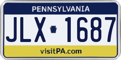 PA license plate JLX1687