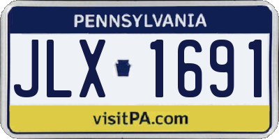 PA license plate JLX1691