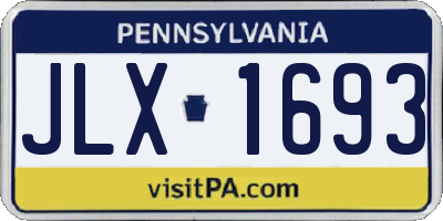 PA license plate JLX1693