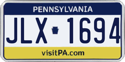 PA license plate JLX1694