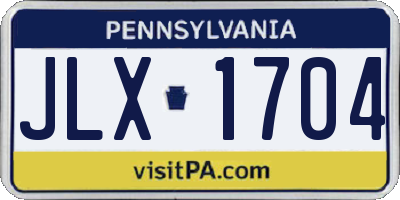 PA license plate JLX1704