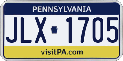 PA license plate JLX1705