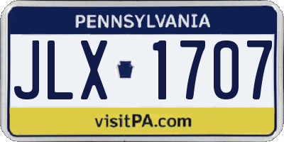 PA license plate JLX1707