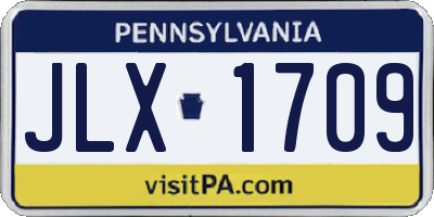 PA license plate JLX1709