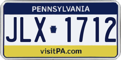 PA license plate JLX1712