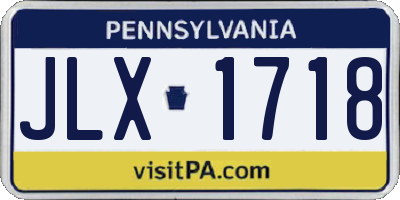 PA license plate JLX1718