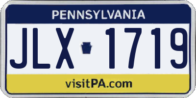 PA license plate JLX1719