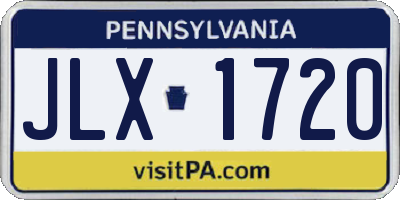 PA license plate JLX1720